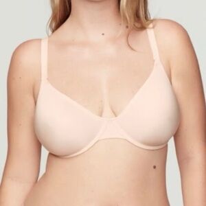 NEW CUUP The Triangle Underwire Bra 38B Blush Nude Minimalist Mesh Lined Stretch